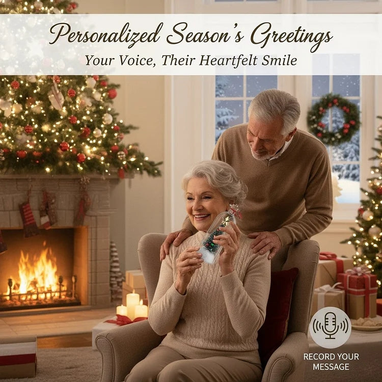 Forever Voice Recordable Christmas Tree Bottle – Personalized Message Ornament That Saves Voices Forever – Heartfelt Christmas Gift for Mom, Kids, Friends & Loved Ones