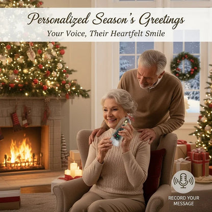 Forever Voice Recordable Christmas Tree Bottle – Personalized Message Ornament That Saves Voices Forever – Heartfelt Christmas Gift for Mom, Kids, Friends & Loved Ones