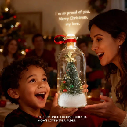 Forever Voice Recordable Christmas Tree Bottle – Personalized Message Ornament That Saves Voices Forever – Heartfelt Christmas Gift for Mom, Kids, Friends & Loved Ones