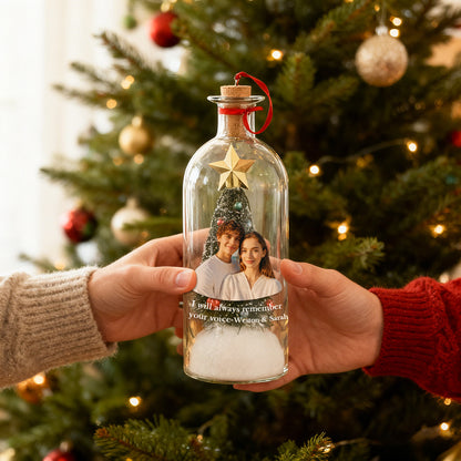 Forever Voice Recordable Christmas Tree Bottle – Personalized Message Ornament That Saves Voices Forever – Heartfelt Christmas Gift for Mom, Kids, Friends & Loved Ones
