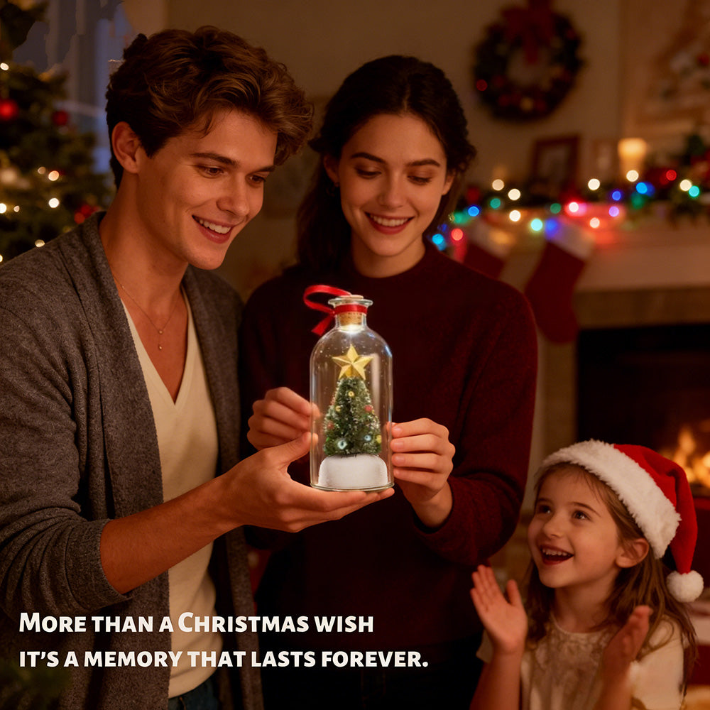 Forever Voice Recordable Christmas Tree Bottle – Personalized Message Ornament That Saves Voices Forever – Heartfelt Christmas Gift for Mom, Kids, Friends & Loved Ones