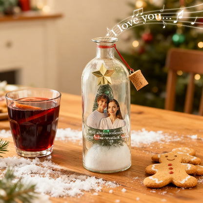 Forever Voice Recordable Christmas Tree Bottle – Personalized Message Ornament That Saves Voices Forever – Heartfelt Christmas Gift for Mom, Kids, Friends & Loved Ones