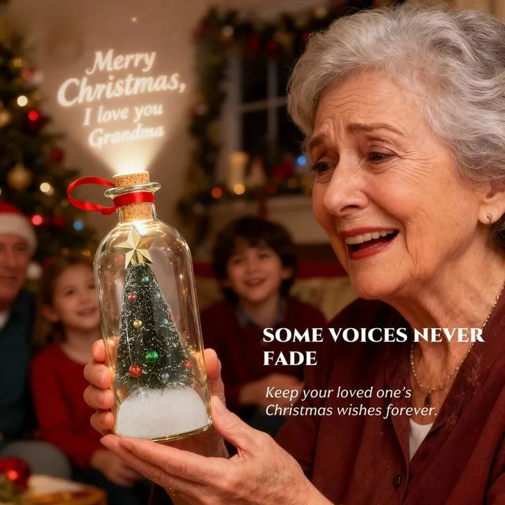 Forever Voice Recordable Christmas Tree Bottle – Personalized Message Ornament That Saves Voices Forever – Heartfelt Christmas Gift for Mom, Kids, Friends & Loved Ones