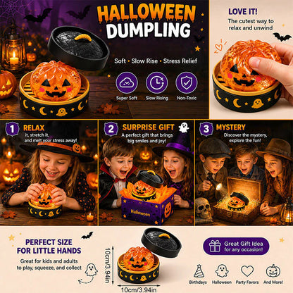 Halloween Ghost Squeeze Toys Gift Set - Stress Relief Pinch & Vent Toys Halloween Dumpling Squeeze Squishy Toy