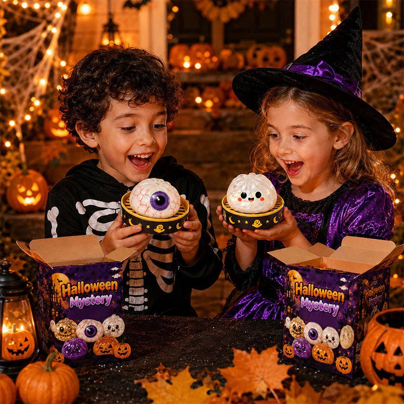 Halloween Ghost Squeeze Toys Gift Set - Stress Relief Pinch & Vent Toys Halloween Dumpling Squeeze Squishy Toy