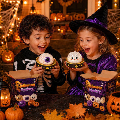 Halloween Ghost Squeeze Toys Gift Set - Stress Relief Pinch & Vent Toys Halloween Dumpling Squeeze Squishy Toy