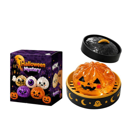 Halloween Ghost Squeeze Toys Gift Set - Stress Relief Pinch & Vent Toys Halloween Dumpling Squeeze Squishy Toy