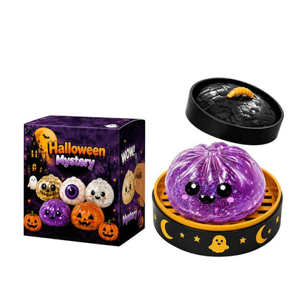 Halloween Ghost Squeeze Toys Gift Set - Stress Relief Pinch & Vent Toys Halloween Dumpling Squeeze Squishy Toy